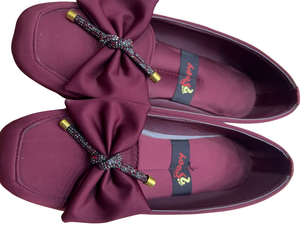 Happy Walk Women Maroon Flat Shoes With Bow Design For Your comfortable Walking