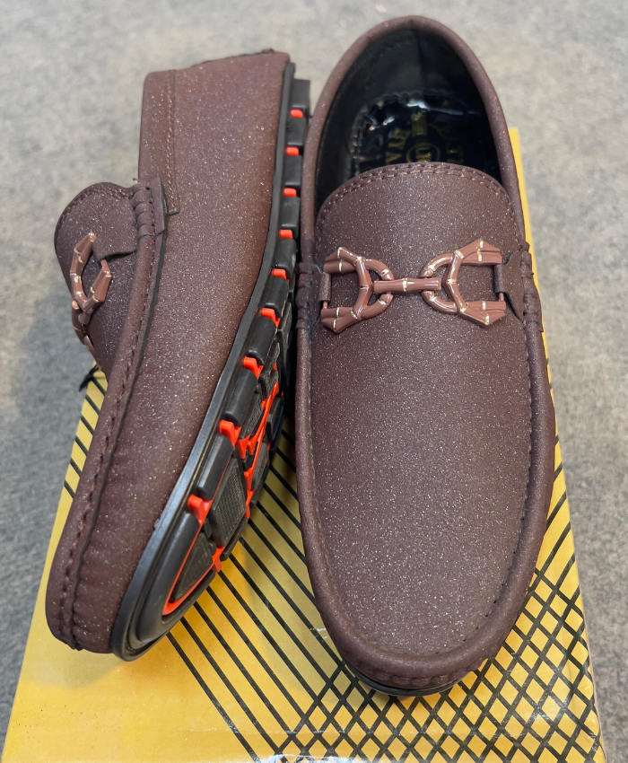 Happy Walk Brown Casual  Loafer With Metal Buckle Footwear For Daily Use