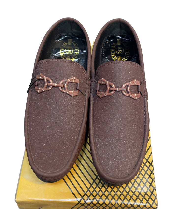 Happy Walk Brown Casual  Loafer With Metal Buckle Footwear For Daily Use