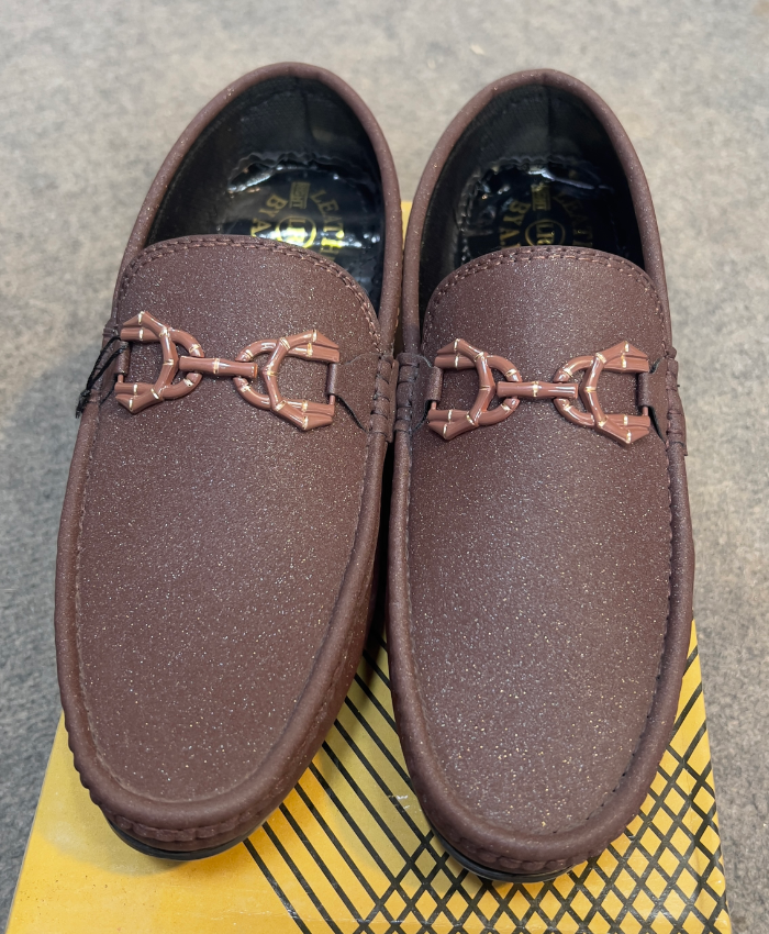 Happy Walk Brown Casual  Loafer With Metal Buckle Footwear For Daily Use