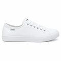 Classic white canvas casual sneaker side view by HappyWalk