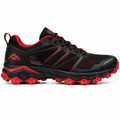 Black and red TrailBlaze X trail running shoe side view by HappyWalk