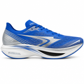 Blue and silver SpeedForce Carbon Racing Shoe side view by HappyWalk