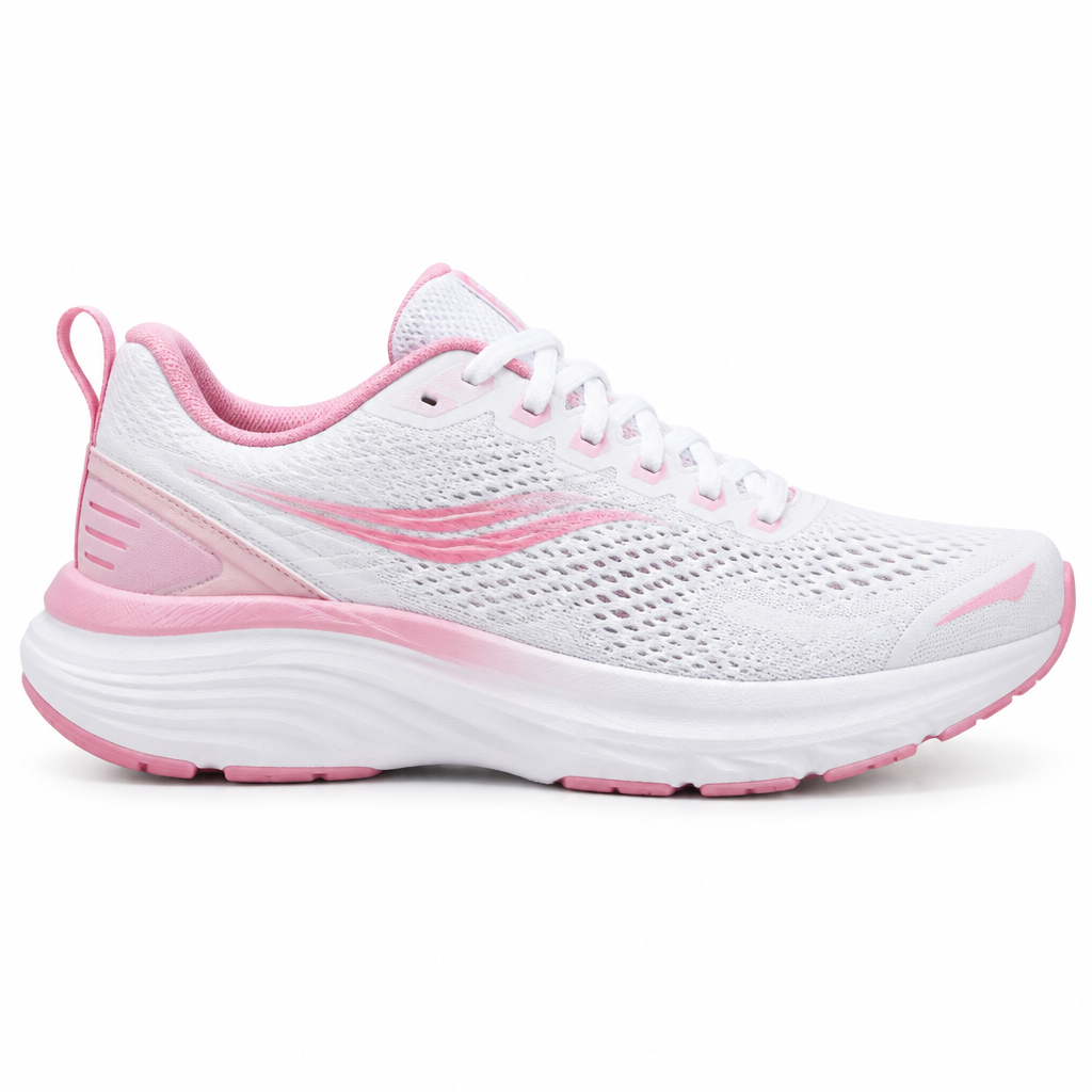 White and pink CloudStep Daily Runner side view by HappyWalk